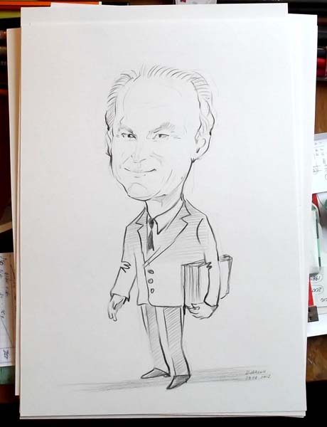 шарж по фото сотрудника с папкой в Минске