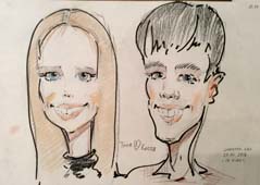 шарж Тани и Кости на свадьбе от Михаила Шабалина