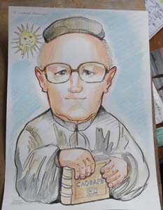 шарж по фото ученого в в очках в Минске